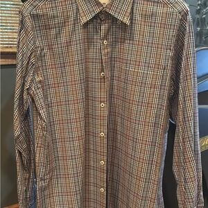 Peter Millar Men's Brown Plaid Button-Down Shirt